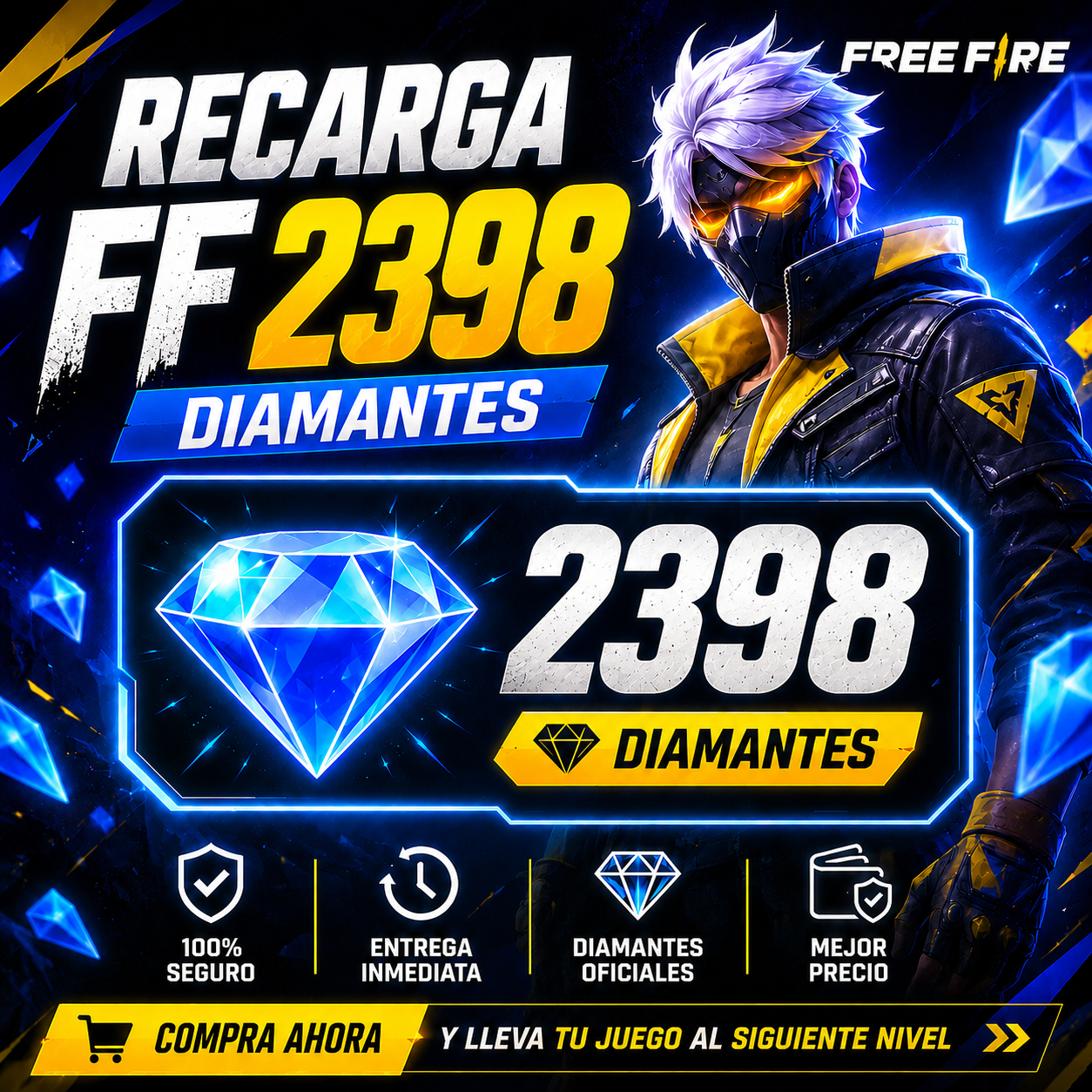 💎 Recarga FF – 2398 Diamantes - Revisión de ID
