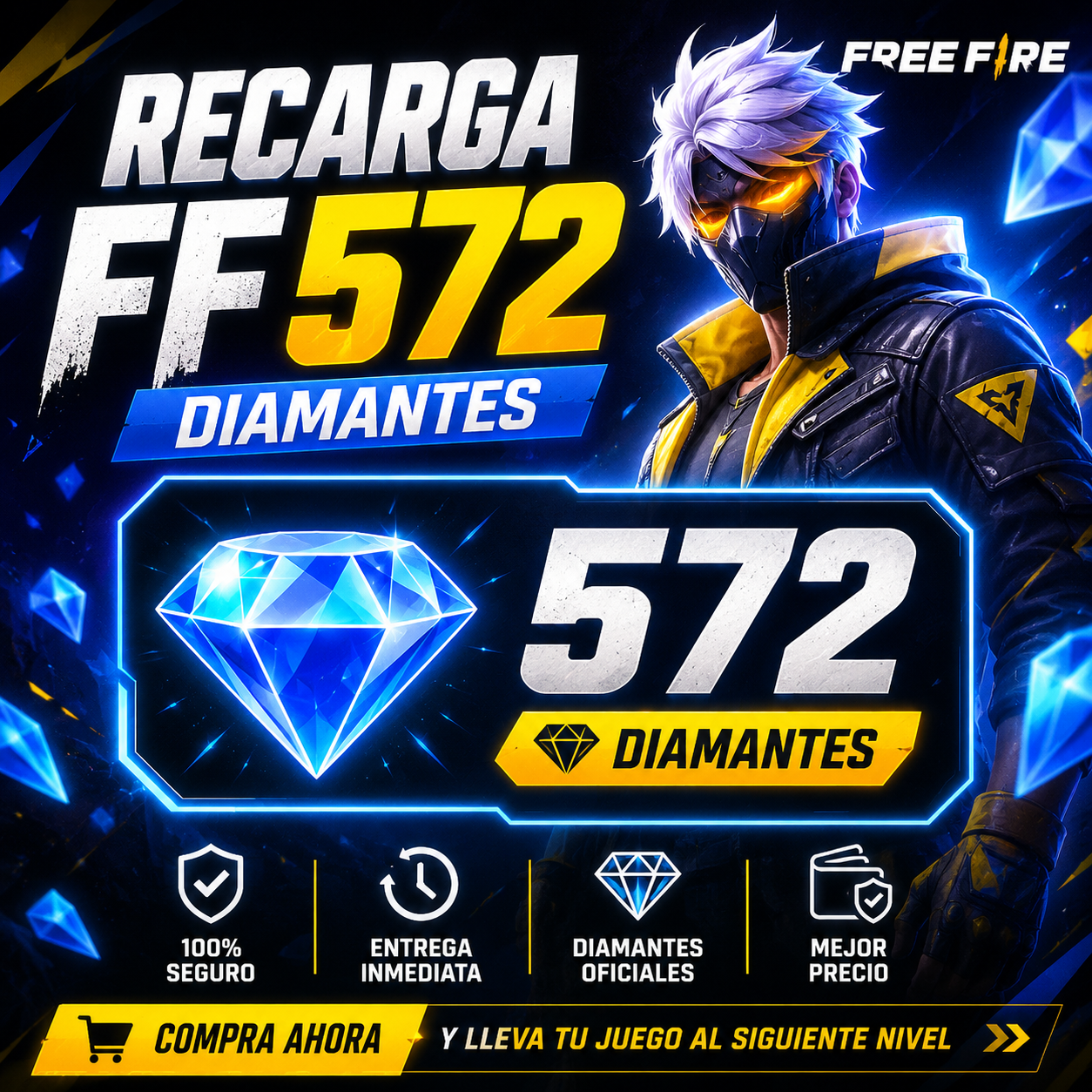💎 Recarga FF – 572 Diamantes - Revisión de ID