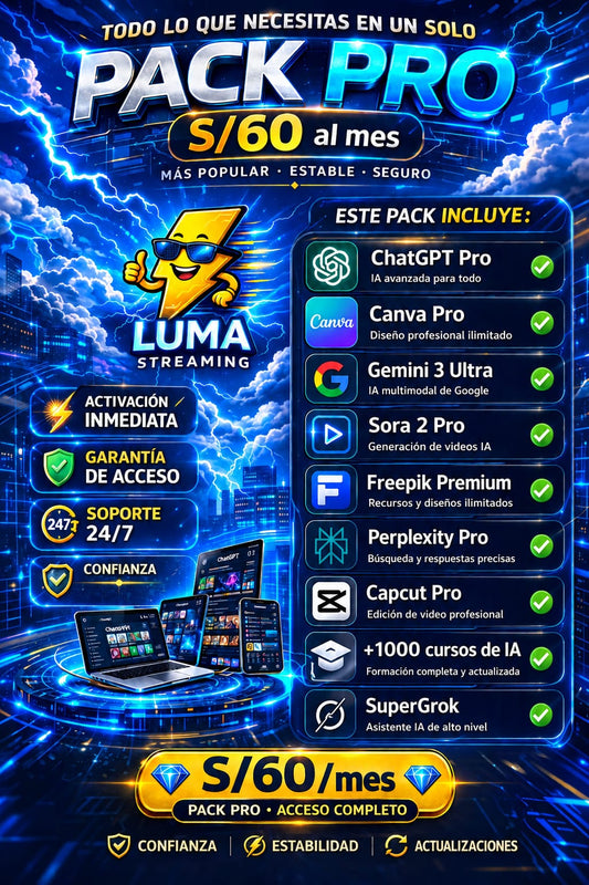 ⚡ PACK PRO x 1 mes