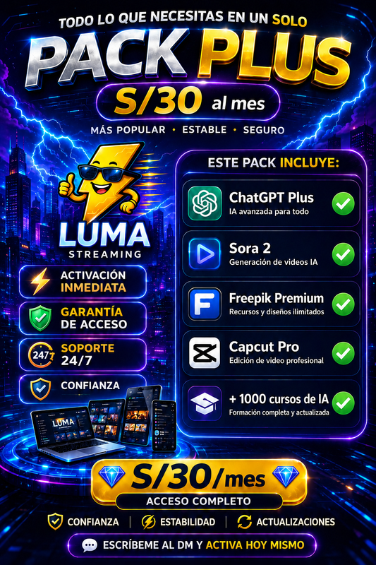 🚀 PACK PLUS x 1 mes
